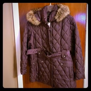 Purple Quilted Style Hooded Lane Byrant coat